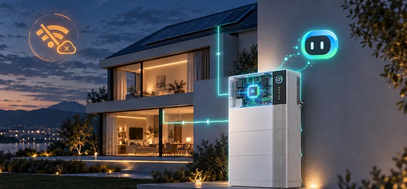 AI Edge energy storage continuing local optimisation when cloud is offline